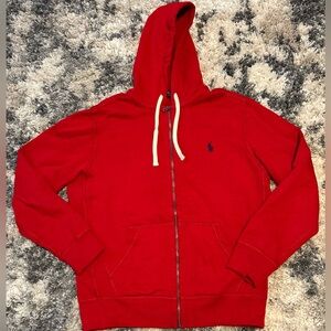 Polo Ralph Lauren Red Zip-Up Hoodie Sweater
